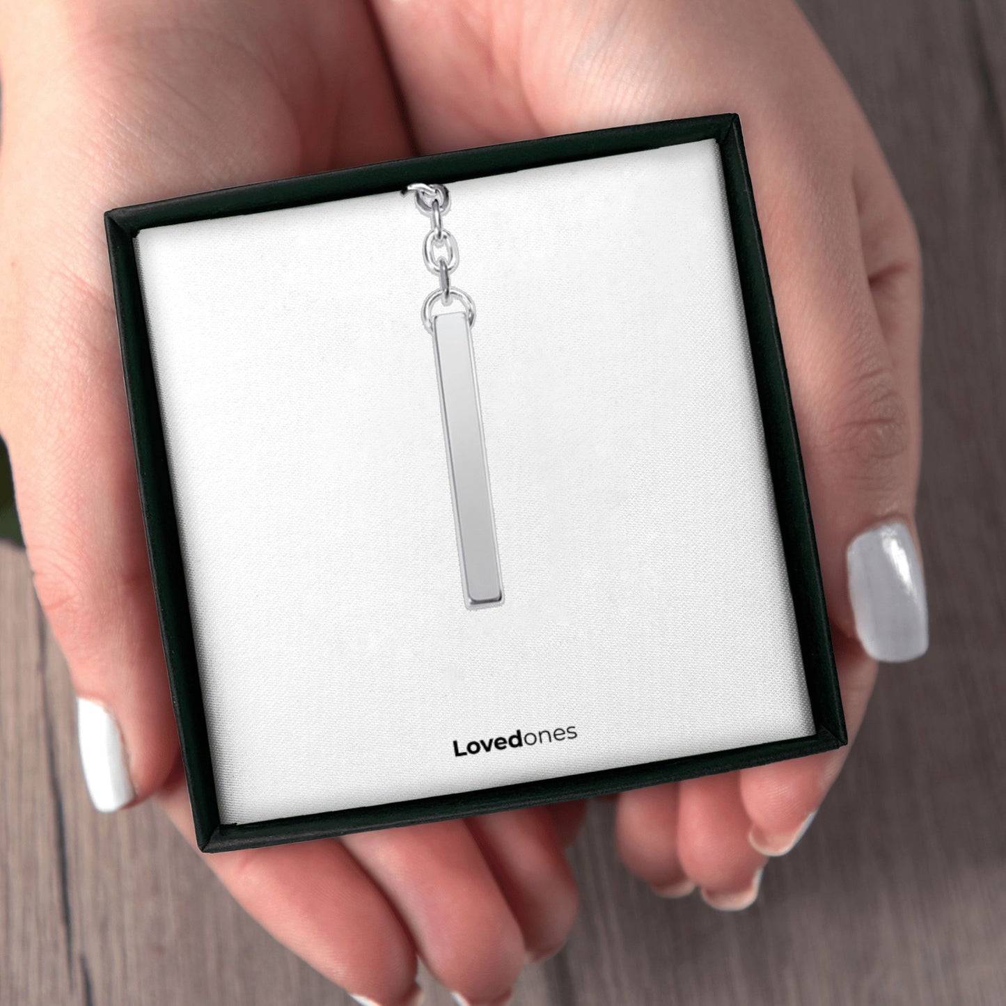 Gravierter Koordinaten 3D Barren - personalisierter Anhänger