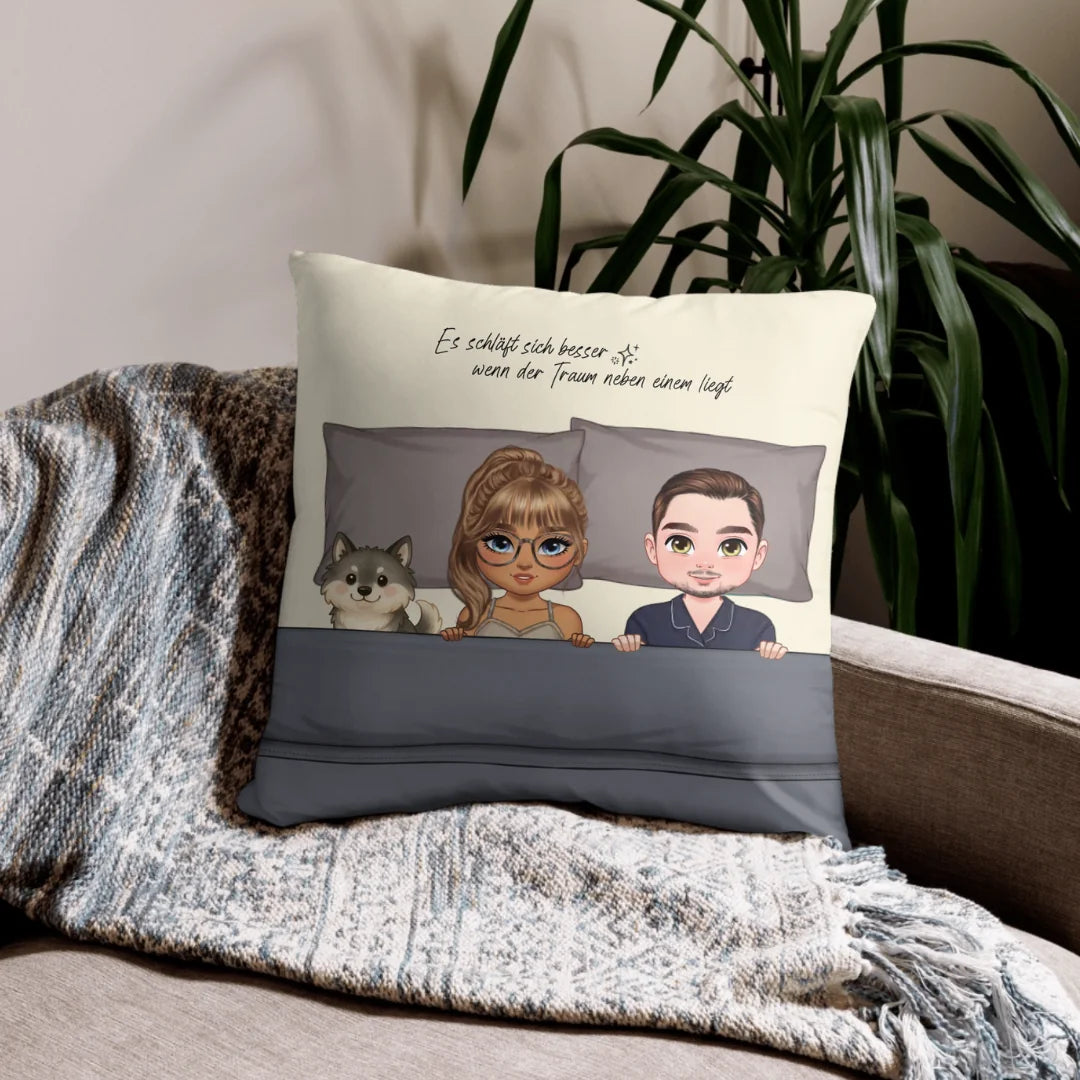 Mit dir bis in die Träume - personalisiertes Kissen