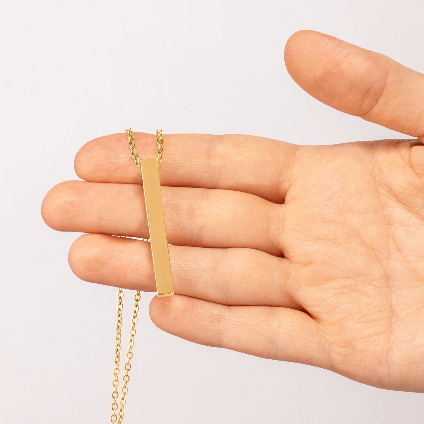 Gravierter Koordinaten 3D Barren - personalisierte Halskette