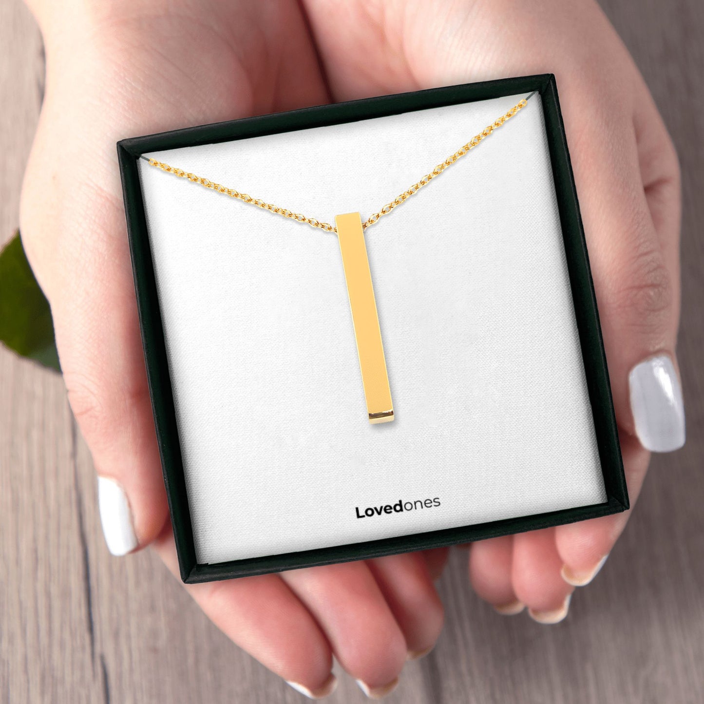 Gravierter Koordinaten 3D Barren - personalisierte Halskette