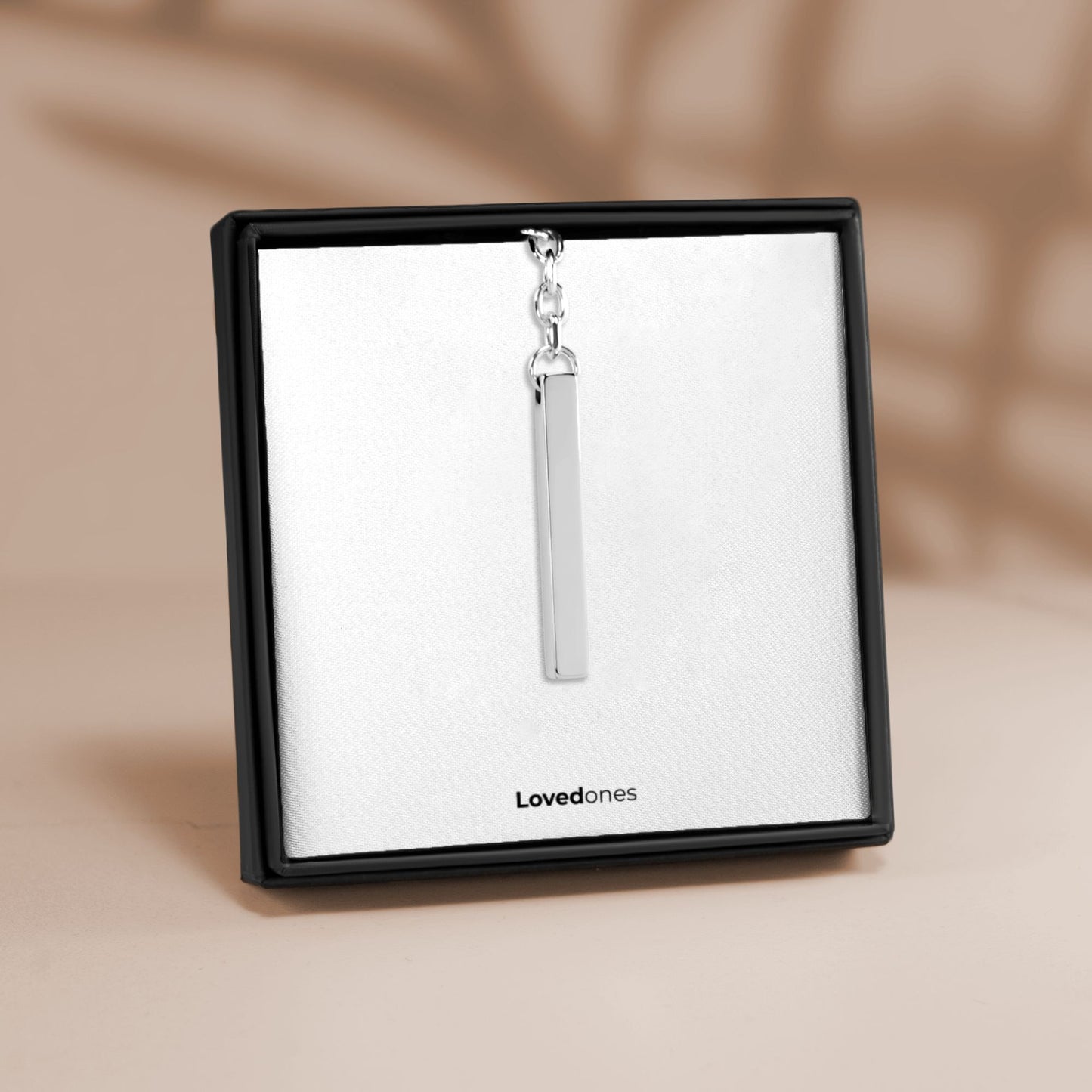 Gravierter Koordinaten 3D Barren - personalisierter Anhänger