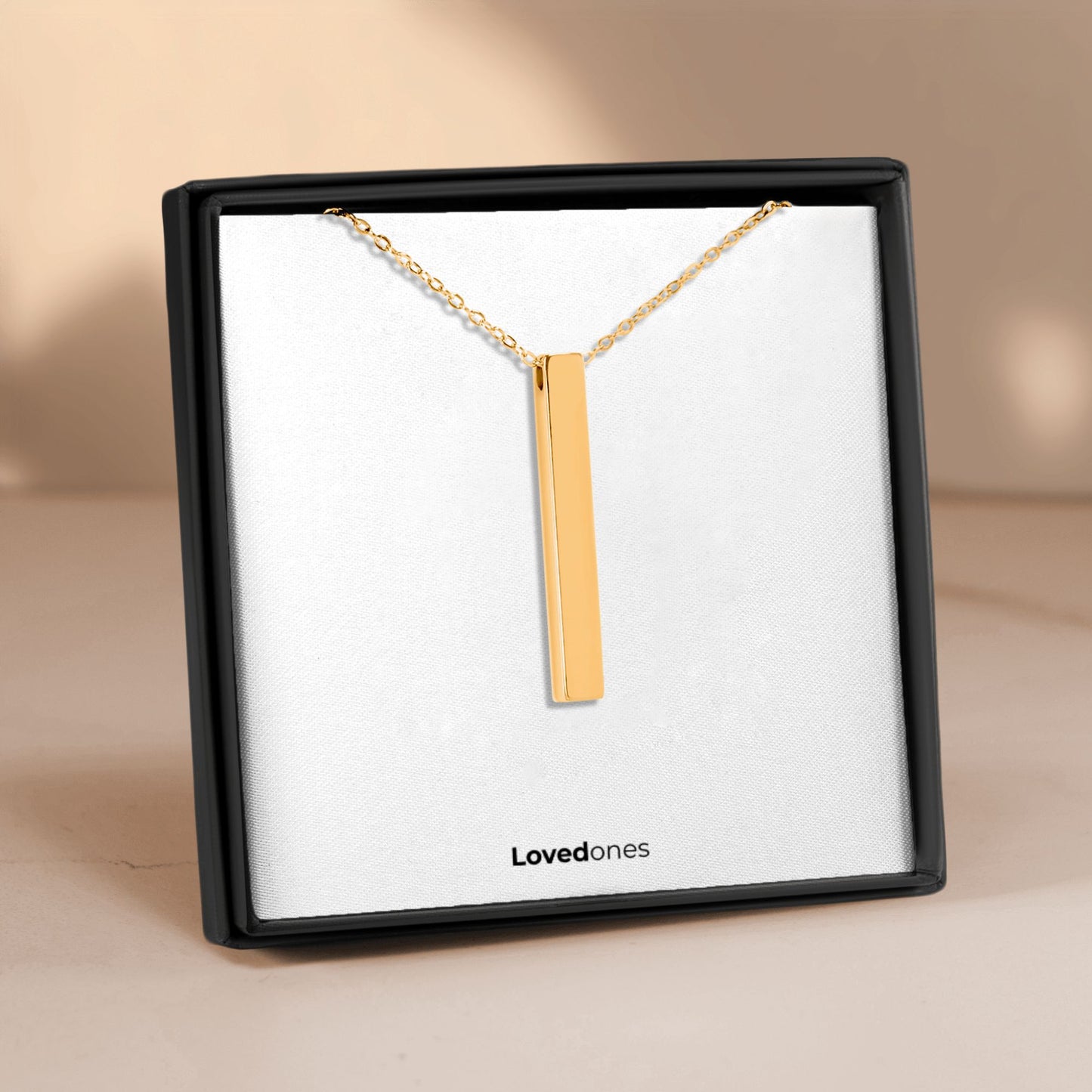 Gravierter Koordinaten 3D Barren - personalisierte Halskette